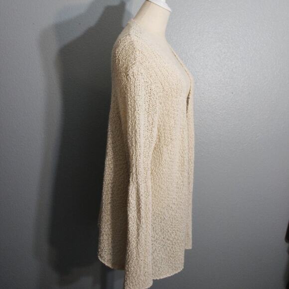 Knox Rose Fuzzy Cardigan Sweater Open Front Beige/Off White Size S - Picture 4 of 8